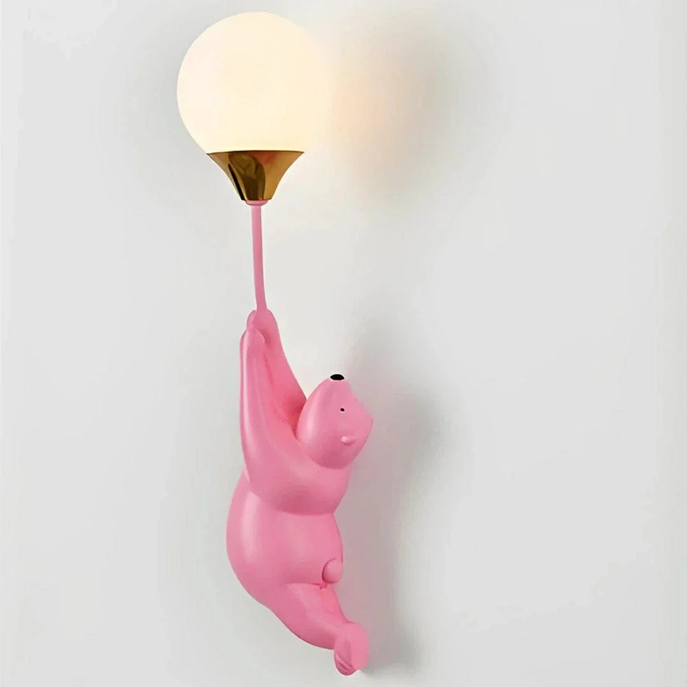Applique da parete per cameretta a sfera con orsetto LED luce delicata