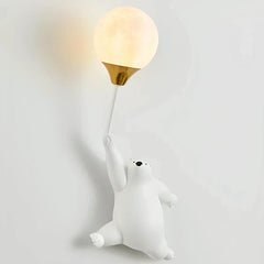 Applique da parete per cameretta a sfera con orsetto LED luce delicata