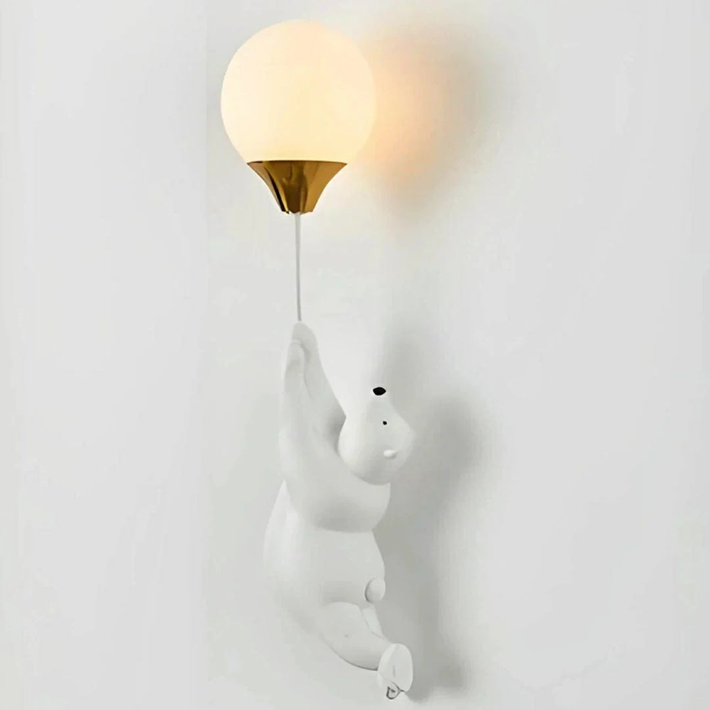 Applique da parete per cameretta a sfera con orsetto LED luce delicata