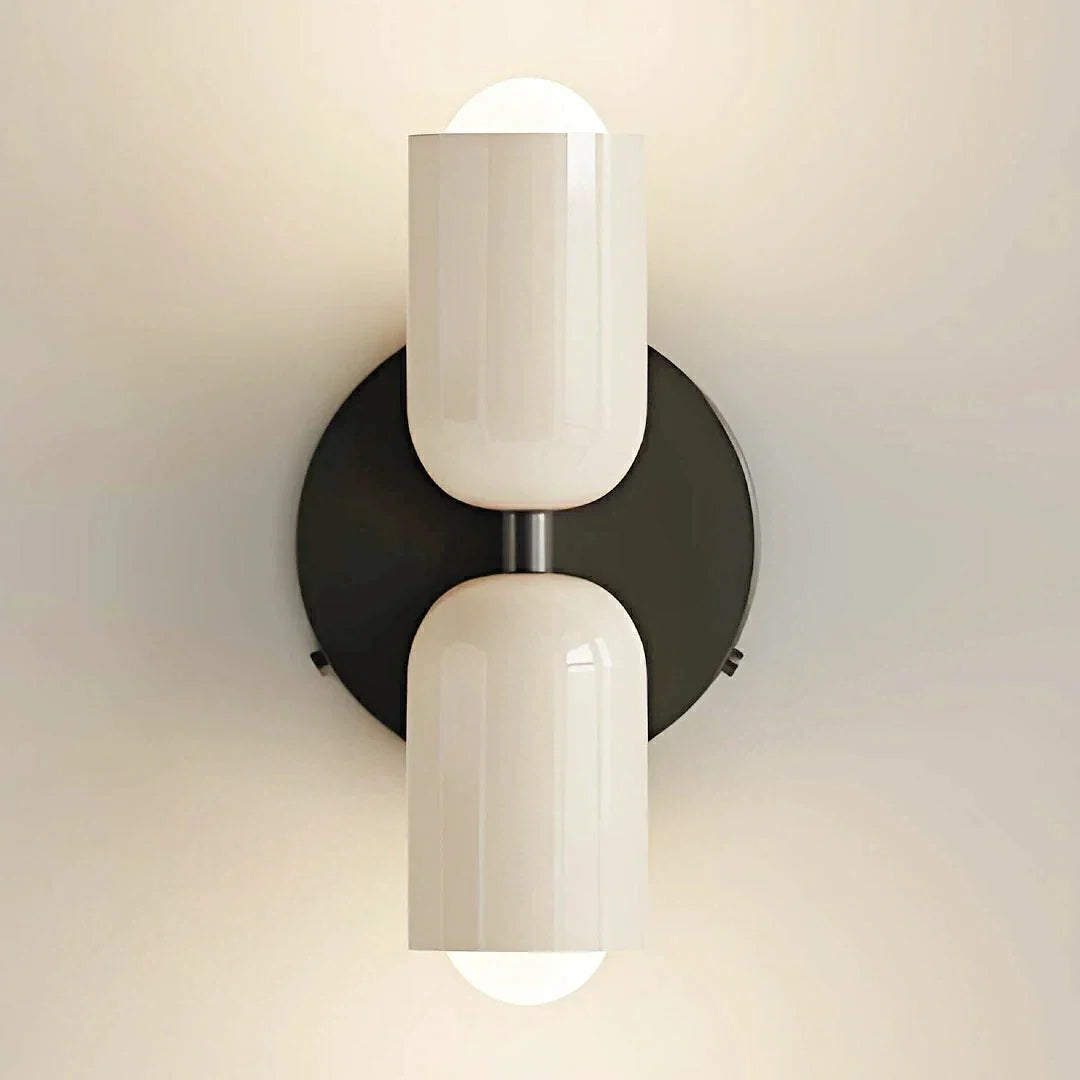 Applique da parete doppia luci dimmerabile in metallo dal design nordico per camera da letto