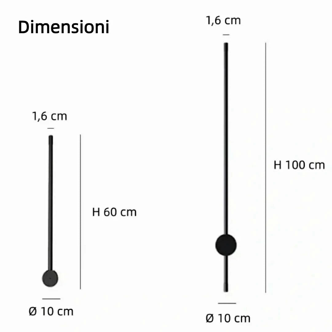 Applique da esterno lineare LED orientabile IP65 in metallo nero dal design minimalista