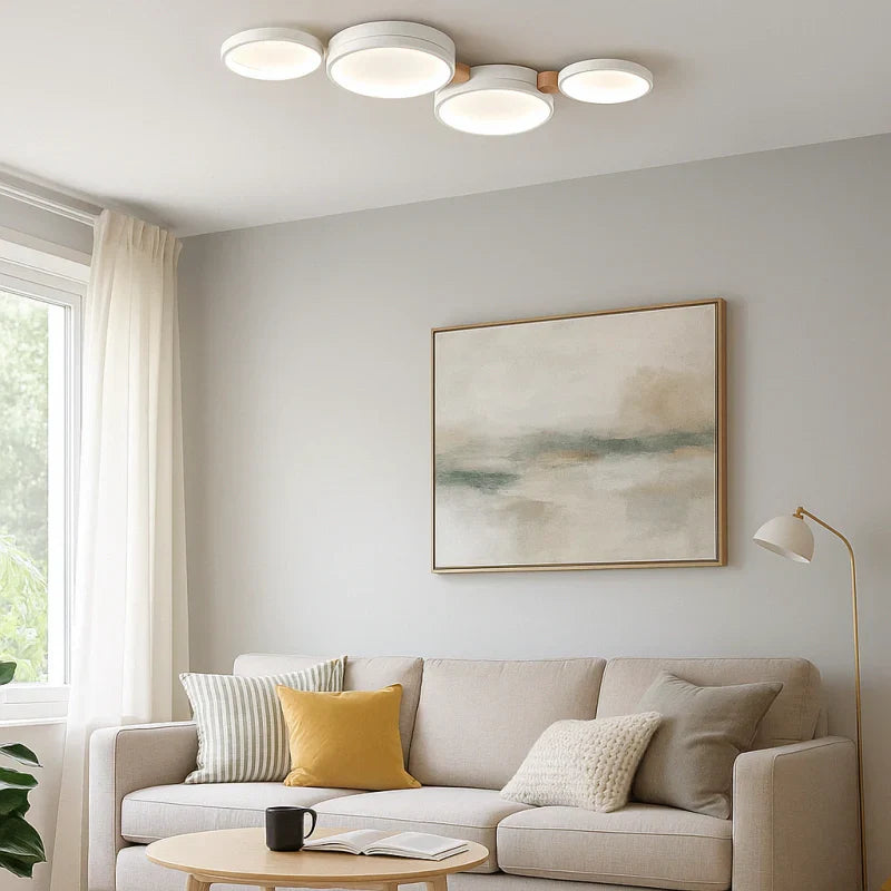 Luci da soffitto plafoniera LED design nordico a dischi multipli dimmerabile per soggiorno