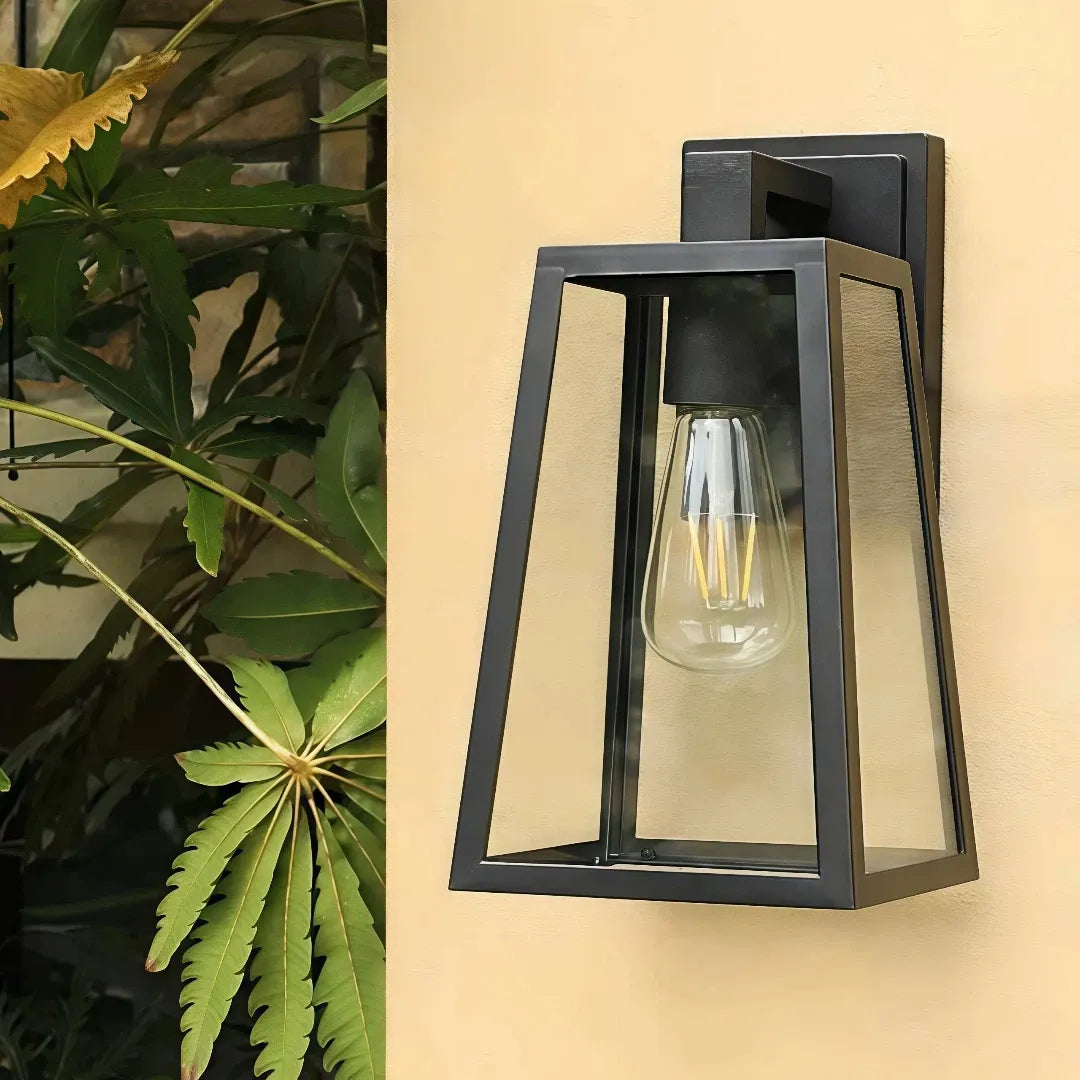 Lanterna industriale vintage da esterno a parete con lampadina Edison per ingresso