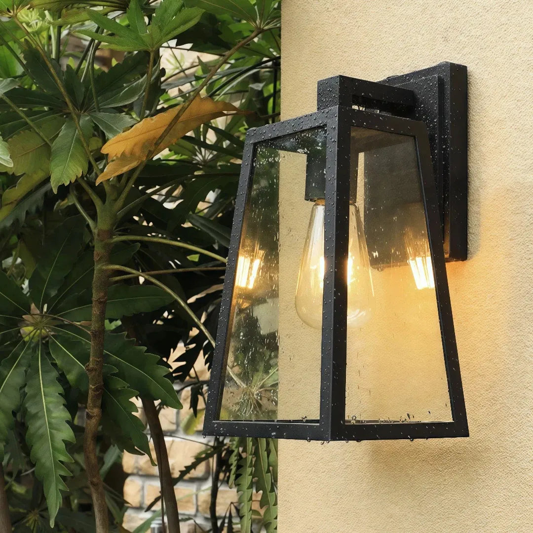 Lanterna industriale vintage da esterno a parete con lampadina Edison per ingresso