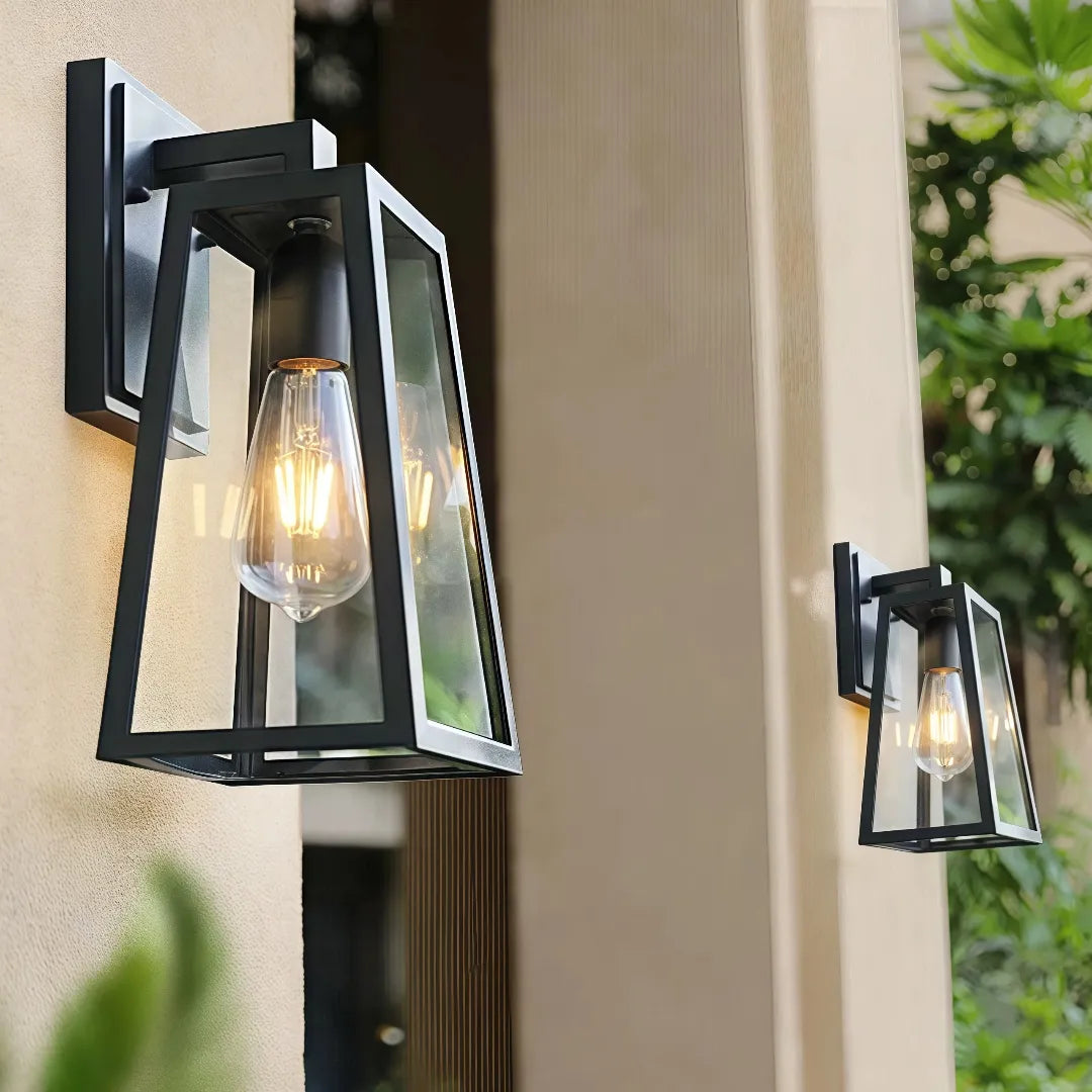 Lanterna industriale vintage da esterno a parete con lampadina Edison per ingresso