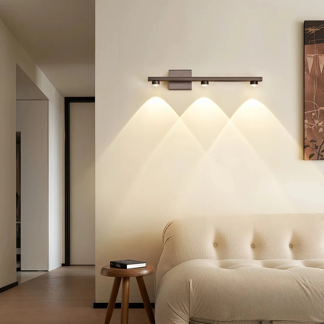 Applique lineare LED moderna dimmerabile con fasci di luce per soggiorno