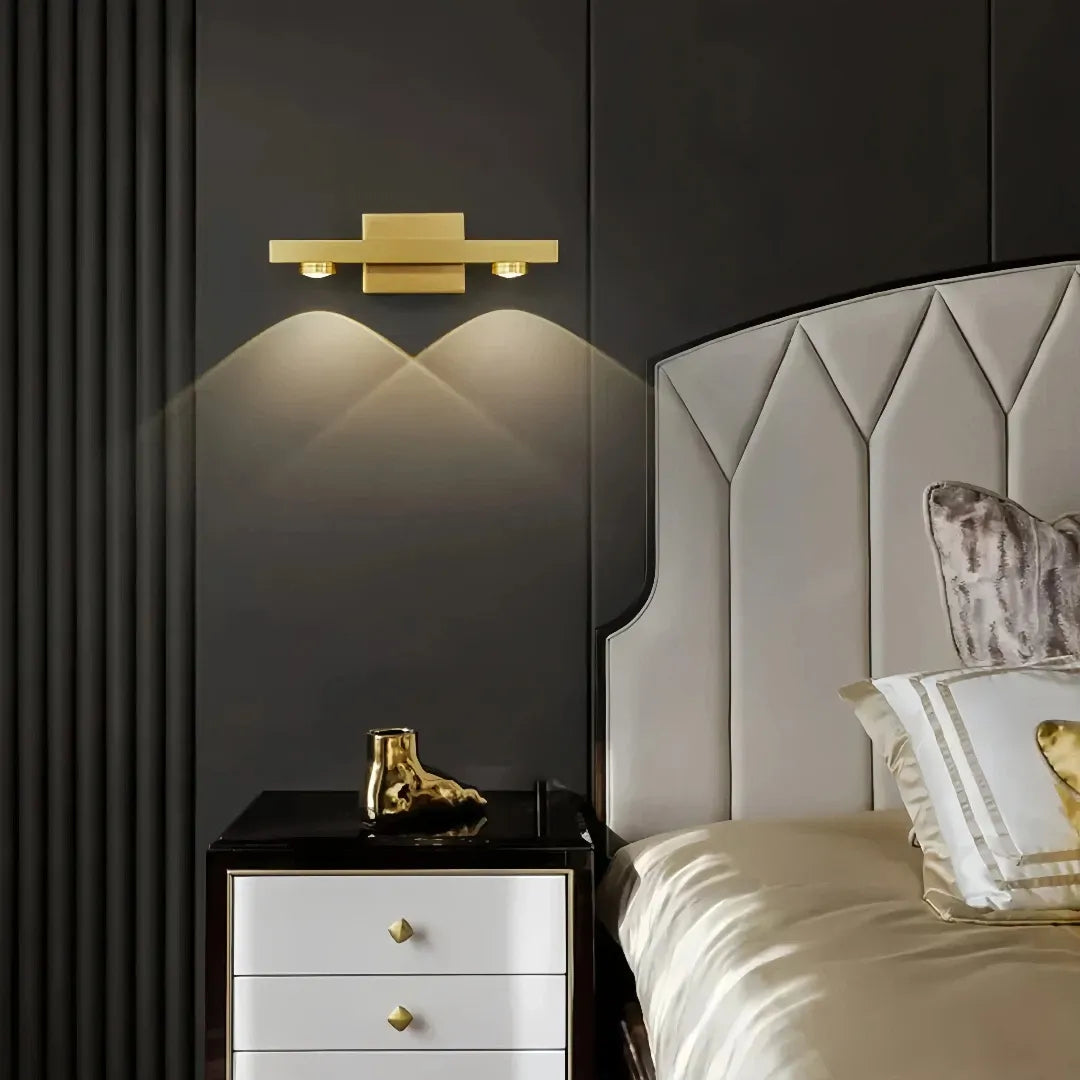 Applique lineare LED moderna dimmerabile con fasci di luce per soggiorno
