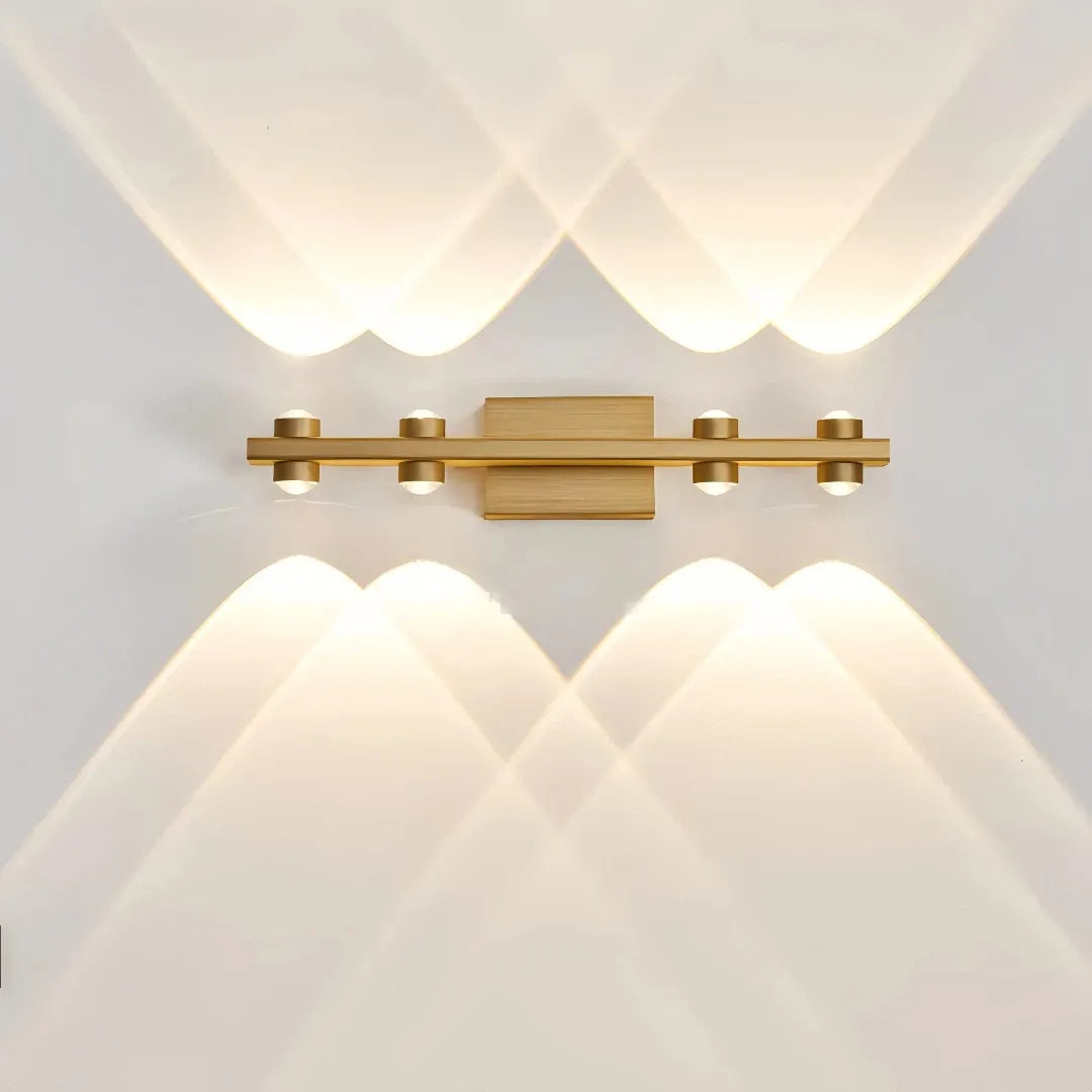 Applique lineare LED moderna dimmerabile con fasci di luce per soggiorno