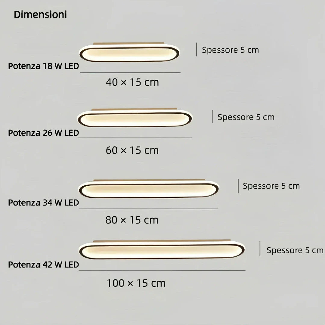 Plafoniera lunga a LED moderna per corridoio