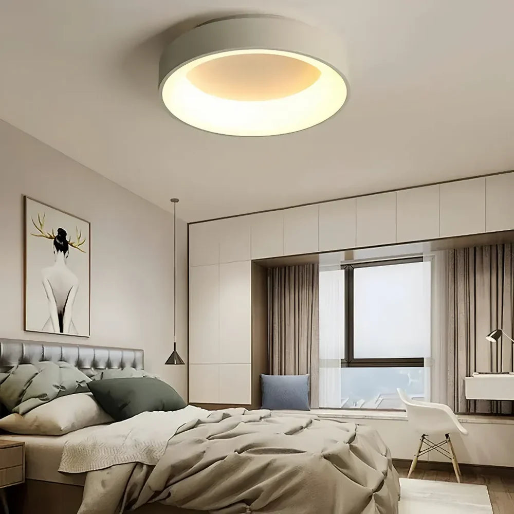 Plafoniera LED tonda da soffitto dimmerabile moderna per camera da letto