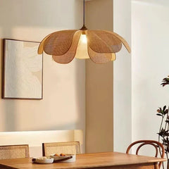 Lampadario in rattan a LED in stile nordico a sospensione per sala da pranzo