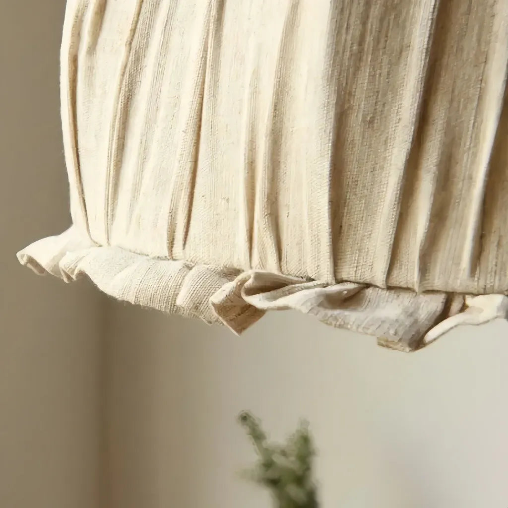 Lampada a sospensione a cupola in tessuto drappeggiato dimmerabile per sala pranzo