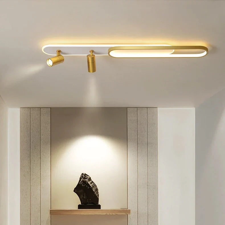 Plafoniera LED da soffitto con faretti orientabili dimmerabile moderna lunga per corridoio