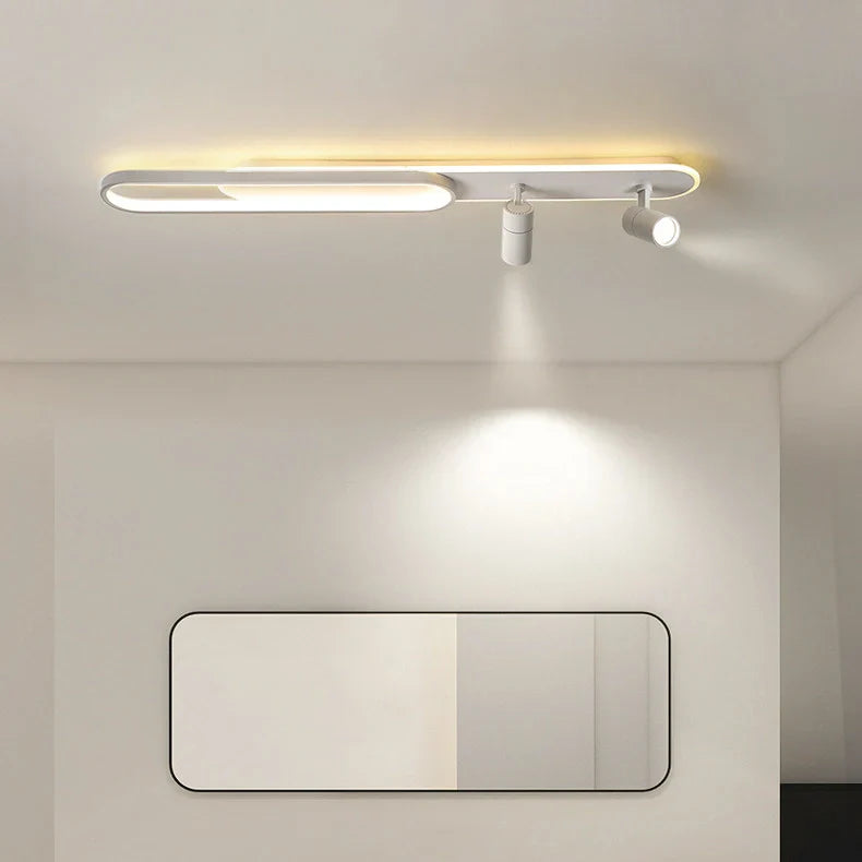 Plafoniera LED da soffitto con faretti orientabili dimmerabile moderna lunga per corridoio