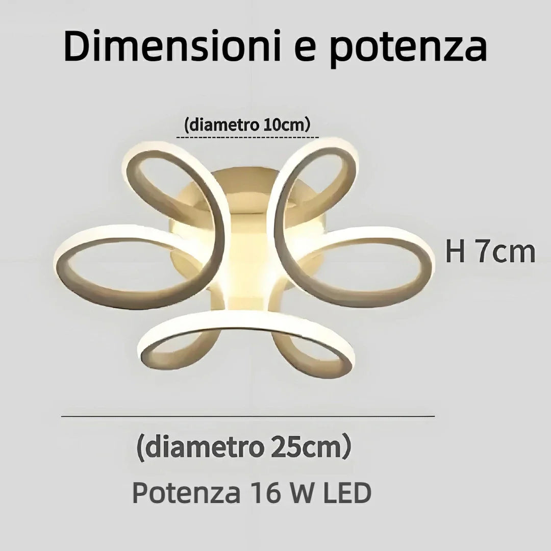 Plafoniera moderna corridoio design moderno LED dimmerabile metallo a fiore astratto