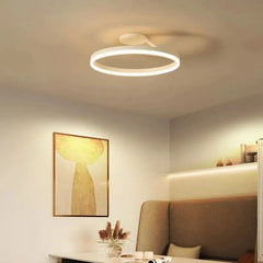 Plafoniera cerchio LED moderna con anello luminoso singolo dimmerabile per camera da letto