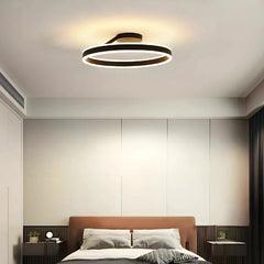 Plafoniera cerchio LED con doppio anello luminoso dimmerabile moderna per camera da letto