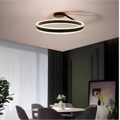Plafoniera cerchio LED con doppio anello luminoso dimmerabile moderna per camera da letto