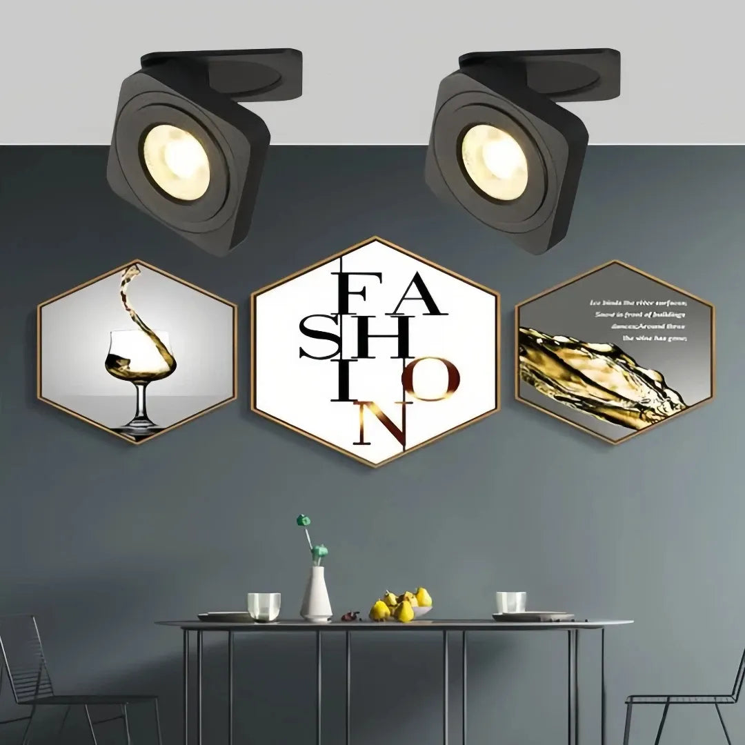 Faretto LED orientabile da soffitto dimmerabile quadrato minimal per soggiorno
