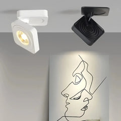 Faretto LED orientabile da soffitto dimmerabile quadrato minimal per soggiorno