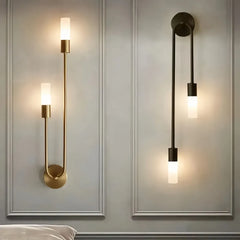 Applique da parete a due luci LED moderna in metallo per comodino