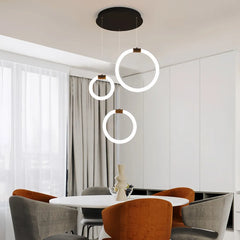 Lampadario moderno per scale ad anelli LED dimmerabile