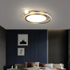 Plafoniera moderna ad anelli LED dal design geometrico dimmerabile per camera da letto