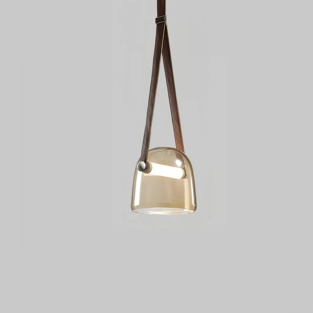 Lampada a sospensione contemporanea per isola cucina in vetro a campana con LED dimmerabile
