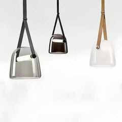 Lampada a sospensione contemporanea per isola cucina in vetro a campana con LED dimmerabile