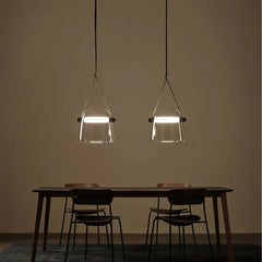 Lampada a sospensione contemporanea per isola cucina in vetro a campana con LED dimmerabile