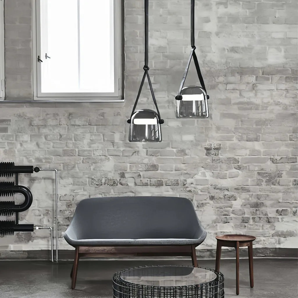Lampada a sospensione contemporanea per isola cucina in vetro a campana con LED dimmerabile