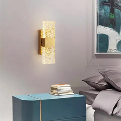 Applique LED in vetro rettangolare dimmerabile dal design elegante per camera da letto