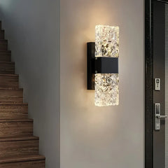 Applique LED in vetro rettangolare dimmerabile dal design elegante per camera da letto