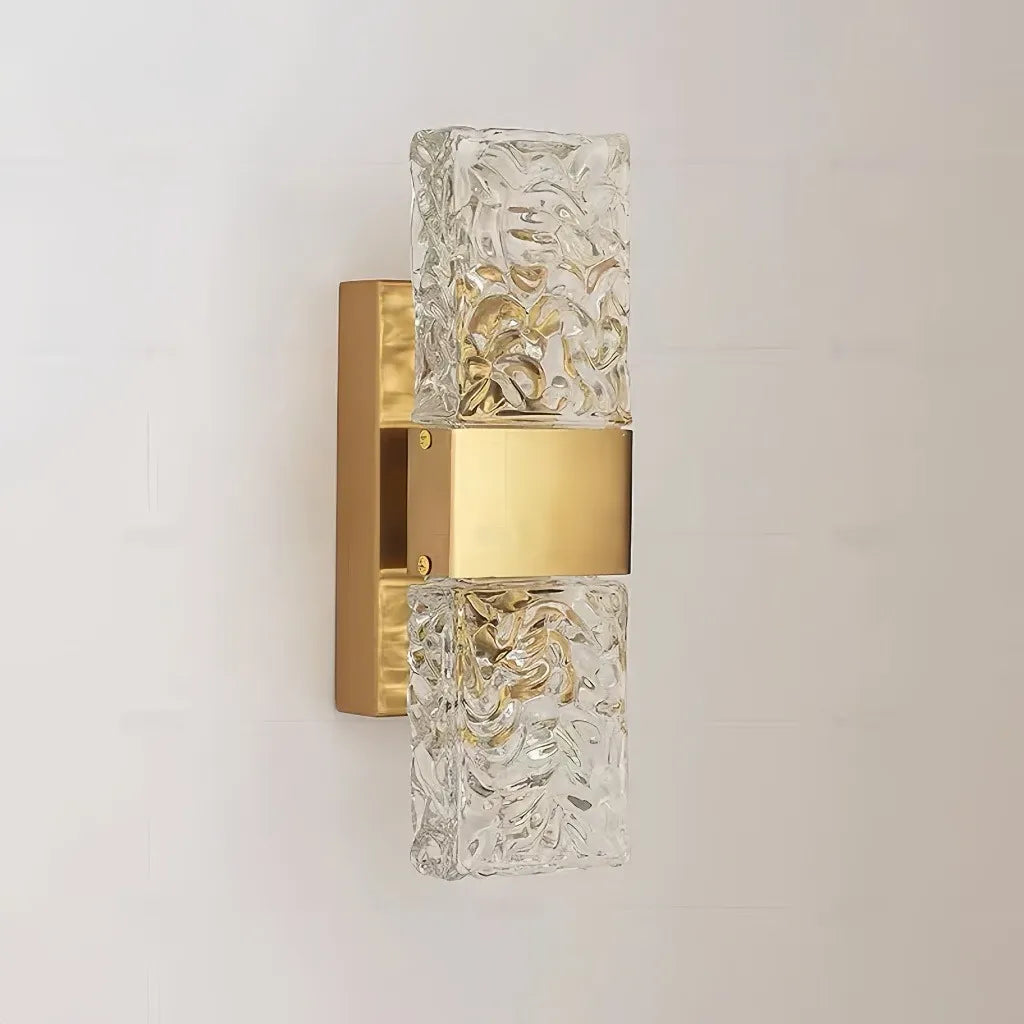 Applique LED in vetro rettangolare dimmerabile dal design elegante per camera da letto
