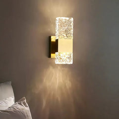 Applique LED in vetro rettangolare dimmerabile dal design elegante per camera da letto