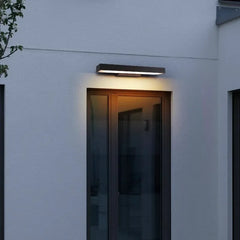 Applique per esterno con sensore di movimento a LED moderna lineare in acciaio inox nero