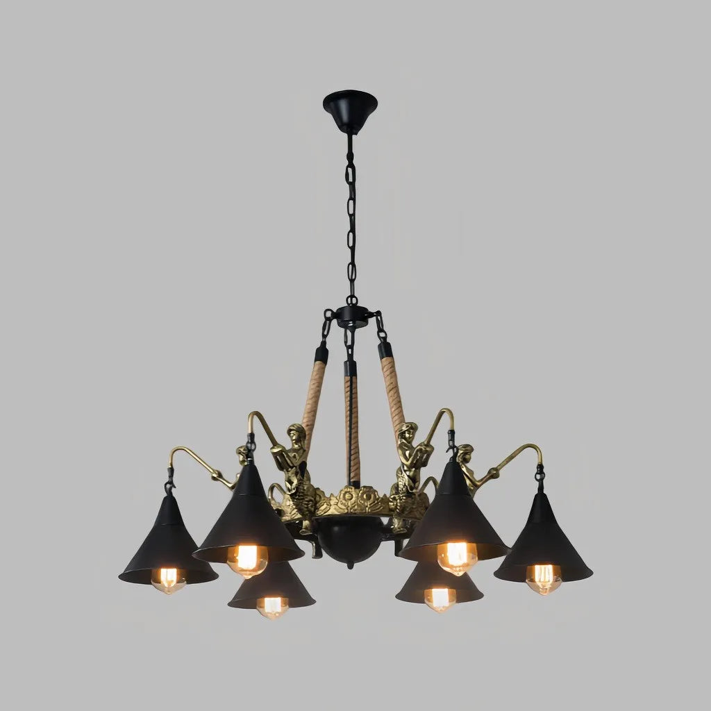 Lampadario a bracci stile industriale vintage dimmerabile per soggiorno