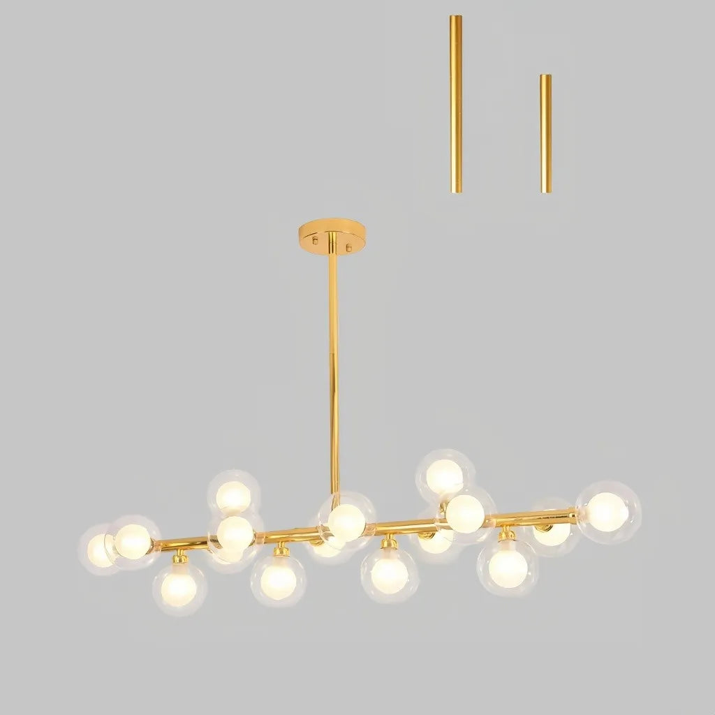 Lampadario con sfere di vetro dal design moderno per sala da pranzo