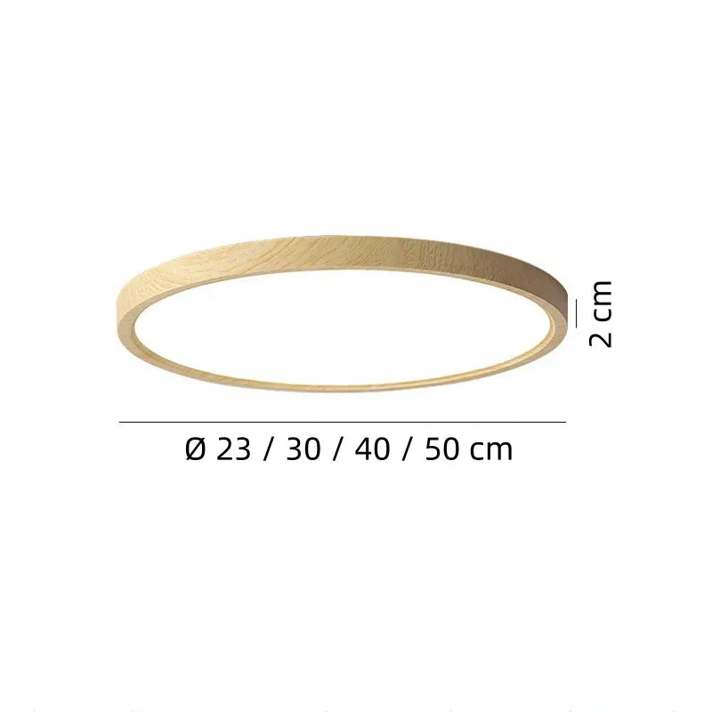 Plafoniera LED a soffitto rotonda stile nordico in legno dimmerabile per camera da letto