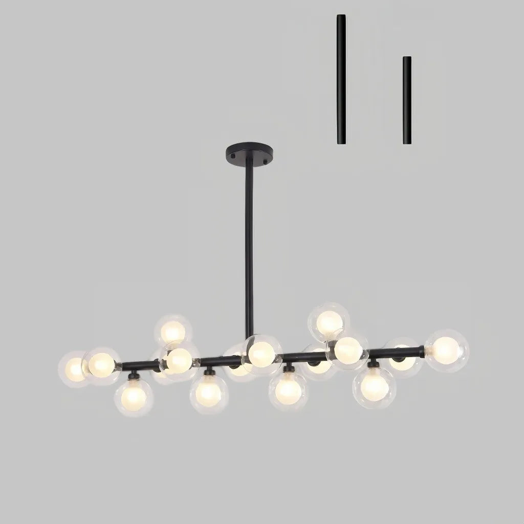 Lampadario con sfere di vetro dal design moderno per sala da pranzo
