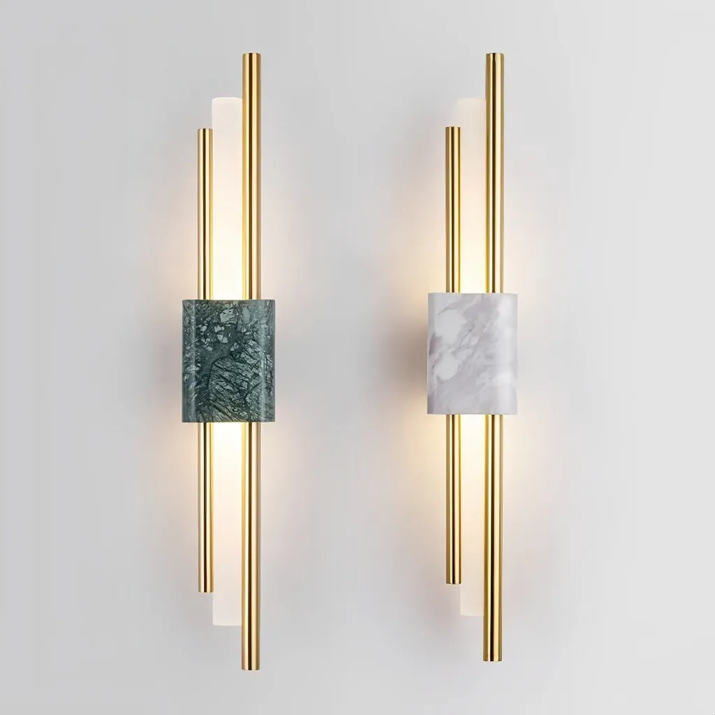 Applique art déco contemporanea con elemento in marmo a LED dimmerabile per soggiorno