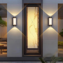 Applique da esterno a doppia emissione LED rettangolare stile moderno