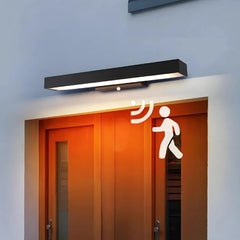 Applique per esterno con sensore di movimento a LED moderna lineare in acciaio inox nero