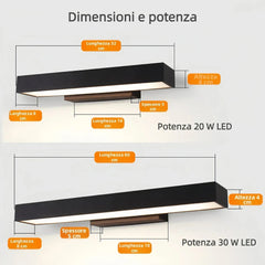 Applique per esterno con sensore di movimento a LED moderna lineare in acciaio inox nero