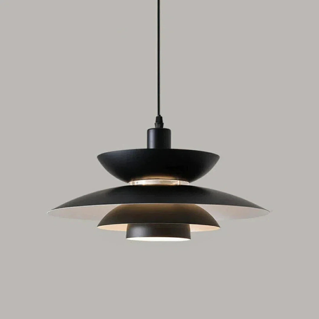 lampadario a sospensione nordico in metallo nero per sala da pranzo