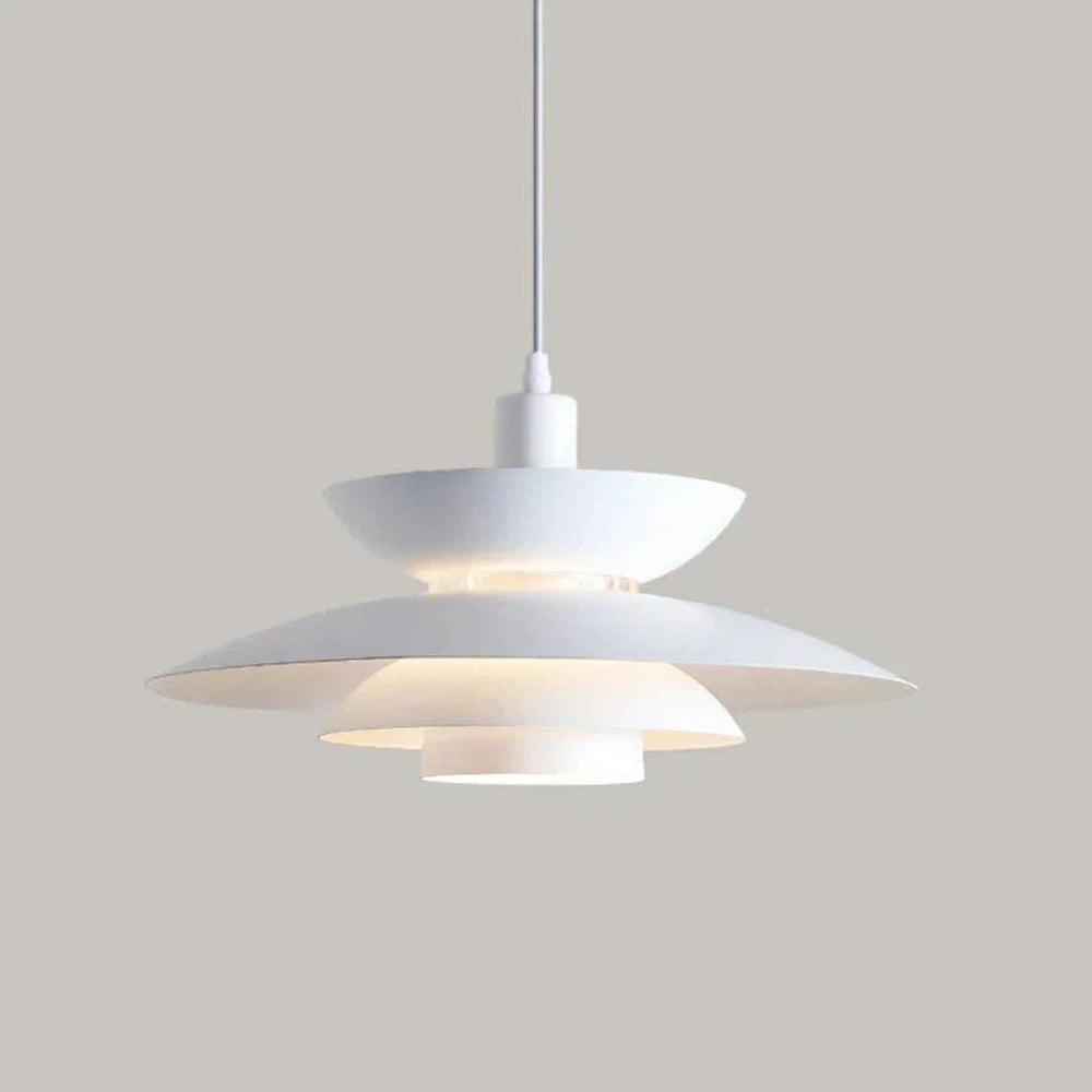 lampadario a sospensione nordico in metallo bianco per sala da pranzo