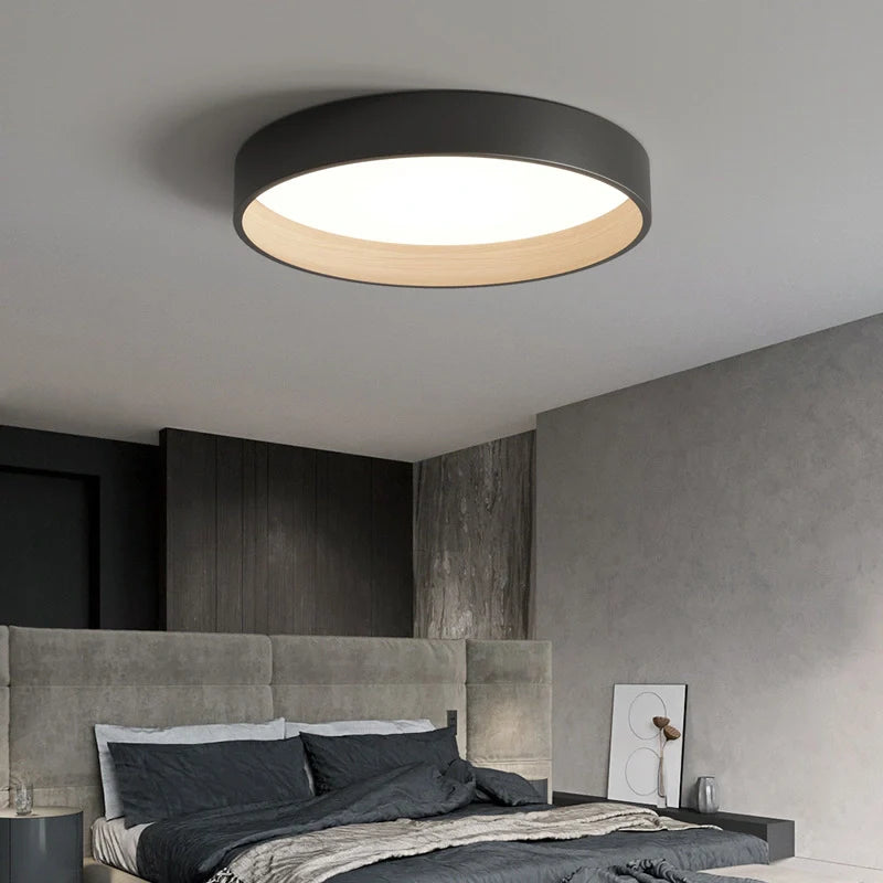 Plafoniera LED rotonda dimmerabile dal design nordico per la camera da letto
