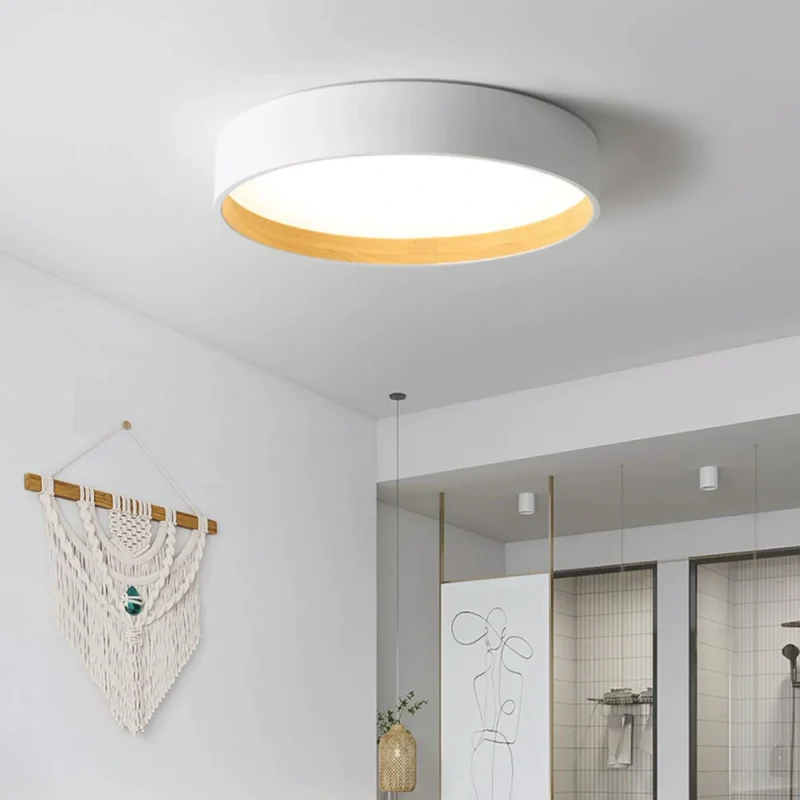 Plafoniera LED rotonda dimmerabile dal design nordico per la camera da letto