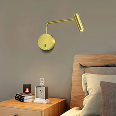 Applique da parete con braccio orientabile moderna per camera da letto con interruttore integrato