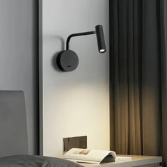 Applique da parete con braccio orientabile moderna per camera da letto con interruttore integrato